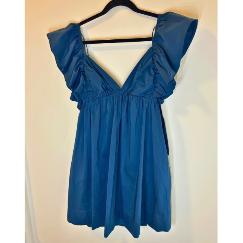 Day + Moon Tie-Back Ruffle Mini Dress - Picture 2 of 7